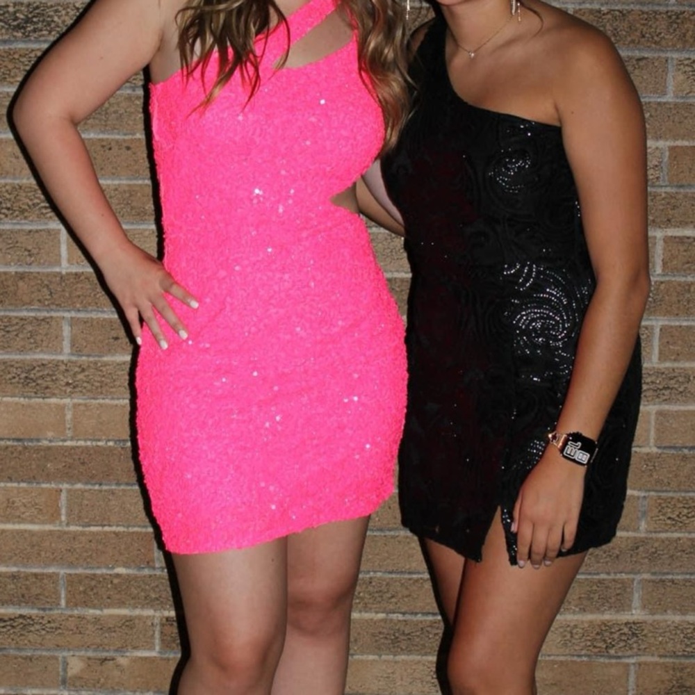 Lulu's Black Bodycon One Shoulder Dress
